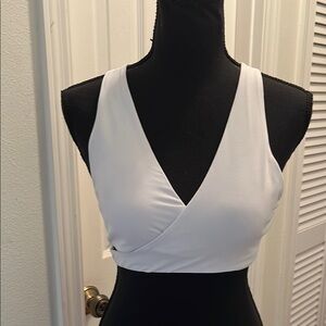 Fabletics white halter bra